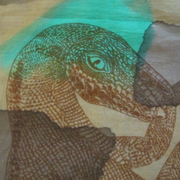 Sheer Silk Scarf with Dinosaurs - Picture 7 of 7